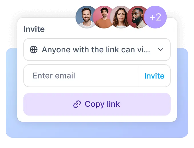 Video transcript export interface with copy and sharing actions