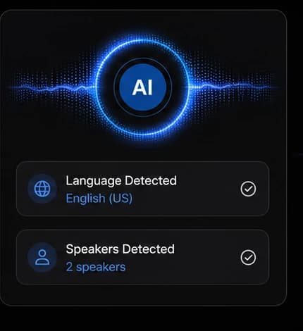 GPT Transcribe AI processing step with language and speaker detection